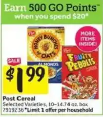 Stop&Shop Post Cereal offer
