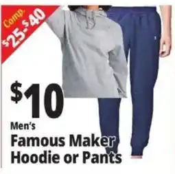 Ocean State Job Lot Men's Famous Maker Hoodie or Pants offer