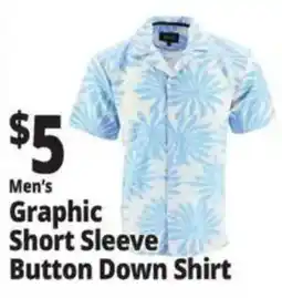 Ocean State Job Lot Men's Graphic Short Sleeve Button Down Shirt offer