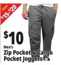 Ocean State Job Lot Men's Zip Pocket & Cargo Pocket Joggers offer