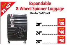 Ocean State Job Lot Expandable 8-Wheel Spinner Luggage offer