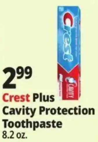 Ocean State Job Lot Crest Plus Cavity Protection Toothpaste offer
