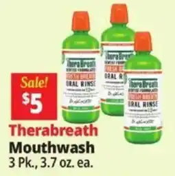 Ocean State Job Lot Therabreath Mouthwash offer