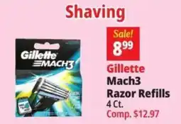 Ocean State Job Lot Gillette Mach3 Razor Refills offer