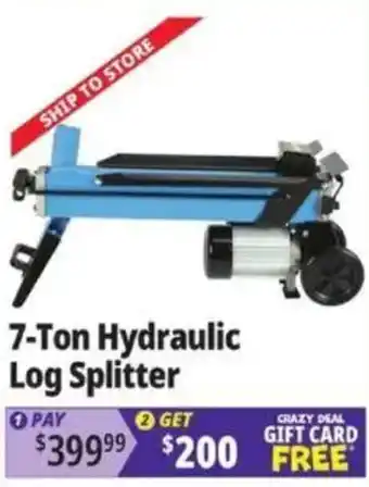 Ocean State Job Lot 7-Ton Hydraulic Log Splitter offer