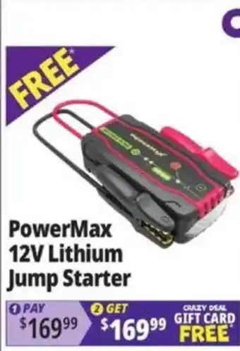 Ocean State Job Lot PowerMax 12V Lithium Jump Starter offer