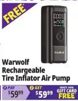 Ocean State Job Lot Warwolf Rechargeable Tire Inflator Air Pump offer