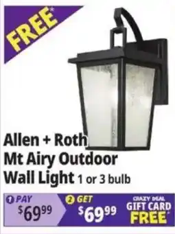 Ocean State Job Lot Allen + Roth Mt Airy Outdoor Wall Light offer