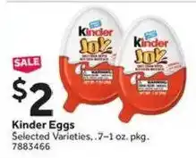 Stop&Shop Kinder Eggs offer
