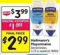 Stop&Shop Hellmann's Mayonnaise offer