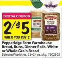 Stop&Shop Pepperidge Farm Farmhouse Bread, Buns, Dinner Rolls, White or Whole Grain Bread offer