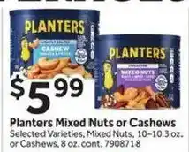 Stop&Shop Planters mixed nuts or cashews offer