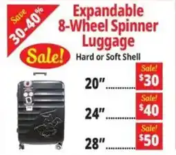 Ocean State Job Lot Expandable 8-Wheel Spinner Luggage offer