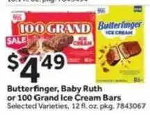 Stop&Shop Butterfinger, Baby Ruth or 100 Grand Ice Cream Bars offer
