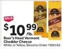 Stop&Shop Boar's Head Vermont Cheddar Cheese offer