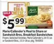 Stop&Shop Marie Callender's Breakfast Sandwiches offer