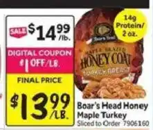 Stop&Shop Boar's Head Honey Maple Turkey offer