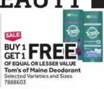 Stop&Shop Tom's of Maine Deodorant offer