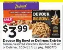 Stop&Shop Devour Big Bowl or Delimex Entrée offer