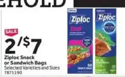Stop&Shop Ziploc Snack or Sandwich Bags offer