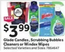 Stop&Shop Glade Candles, Scrubbing Bubbles Cleaners or Windex Wipes offer