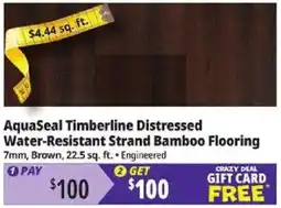 Ocean State Job Lot AquaSeal timberline distressed water-resistant strand bamboo flooring offer