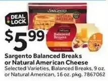 Stop&Shop Sargento Balanced Breaks or Natural American Cheese offer