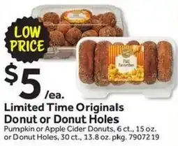 Stop&Shop Limited Time Originals Donut or Donut Holes offer