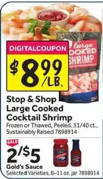 Stop&Shop Stop & Shop Large Cooked Cocktail Shrimp offer