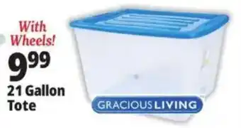 Ocean State Job Lot Gracious Living 21 Gallon Tote offer