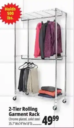 Ocean State Job Lot 2-tier rolling garment rack offer