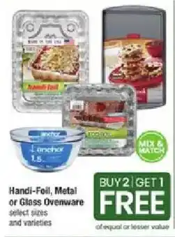 Shaw's Handi-Foil, Metal or Glass Ovenware offer