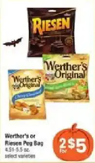 Shaw's Werther's or Riesen Peg Bag offer