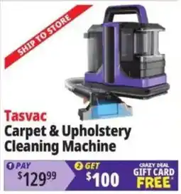 Ocean State Job Lot Tasvac carpet & upholstery cleaning machine offer