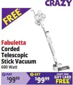 Ocean State Job Lot Fabuletta corded telescopic stick vacuum offer