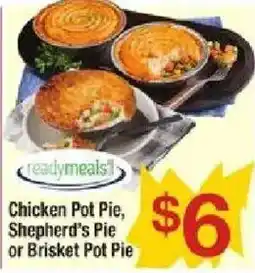 Shaw's Ready Meals Chicken Pot Pie, Shepherd's Pie or Brisket Pot Pie offer