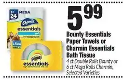 Sentry Bounty Essentials Paper Towels or Charmin Essentials Bath Tissue offer
