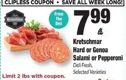 Sentry Kretschmar Hard or Genoa Salami or Pepperoni offer