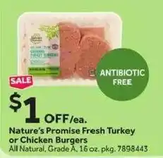 Stop&Shop Nature's Promise Fresh Turkey or Chicken Burgers offer