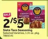 Stop&Shop Siete Taco Seasoning offer