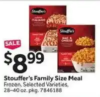 Stop&Shop Stouffer's Family Size Meal offer