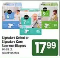 Shaw's Signature Select or Signature Care Supreme Diapers offer
