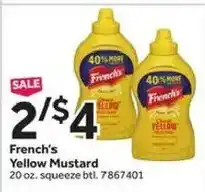 Stop&Shop French's Yellow Mustard offer