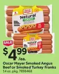 Stop&Shop Oscar Mayer Smoked Angus Beef or Smoked Turkey Franks offer