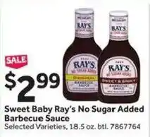 Stop&Shop Sweet Baby Ray's No Sugar Added Barbecue Sauce offer