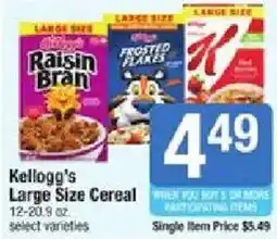 Shaw's Kellogg's Large Size Cereal offer
