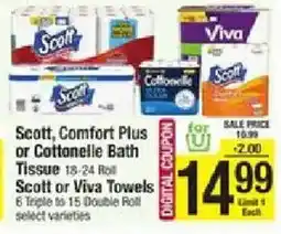 Shaw's Scott, Comfort Plus or Cottonelle Bath Tissue offer