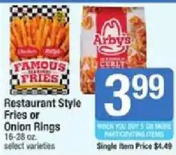 Shaw's Arby's Famous Fries or Onion Rings offer