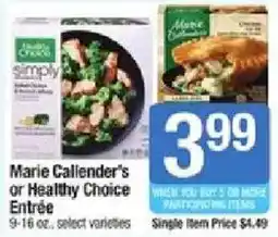Shaw's Marie Callender's or Healthy Choice Entrée offer