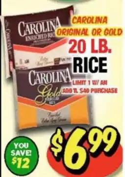 Western Beef CAROLINA ORIGINAL OR GOLD RICE offer